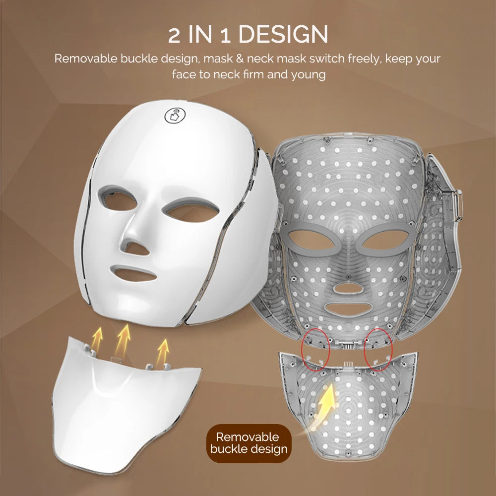 Masque LED visage 7 couleurs – Soin anti-âge