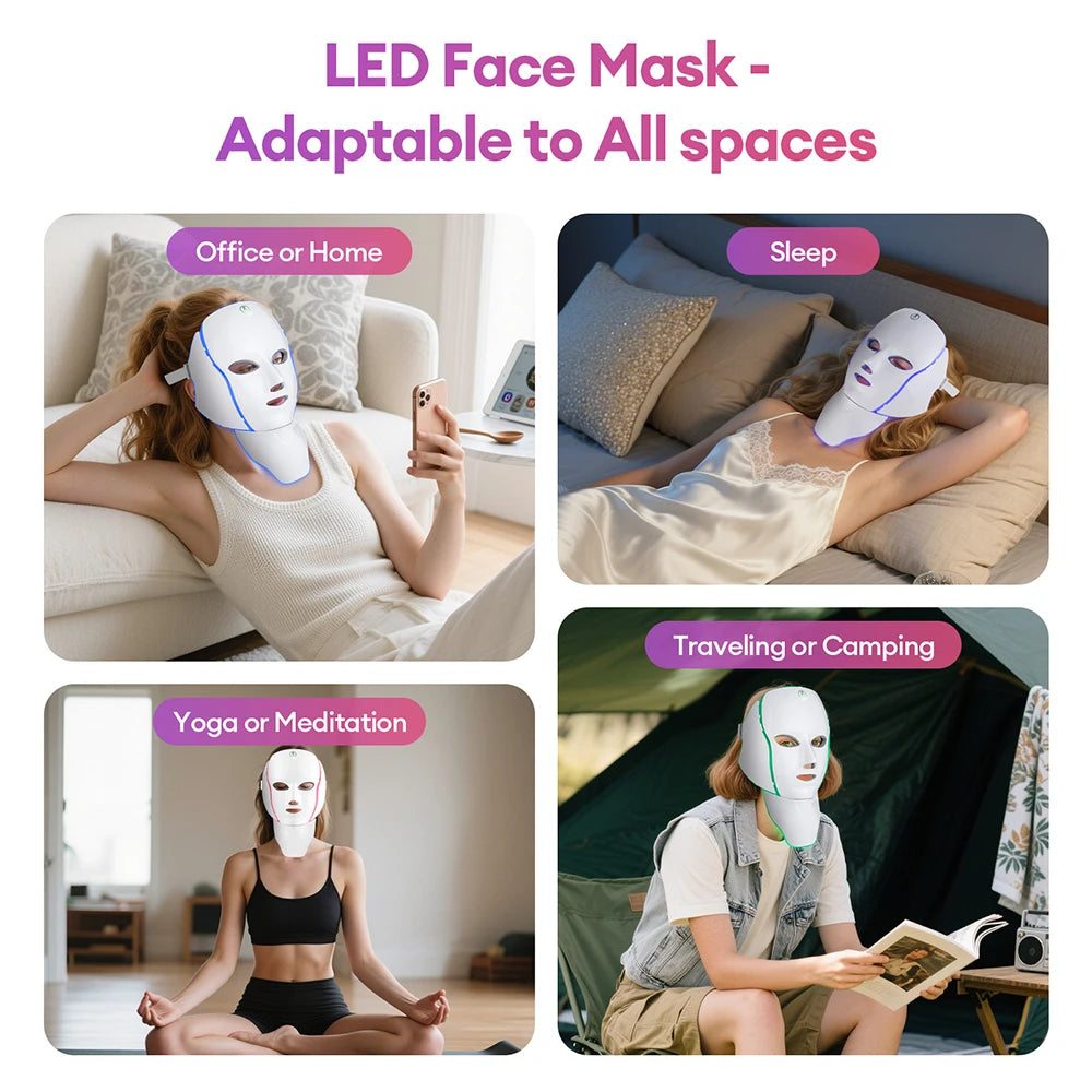 Masque LED visage 7 couleurs – Soin anti-âge