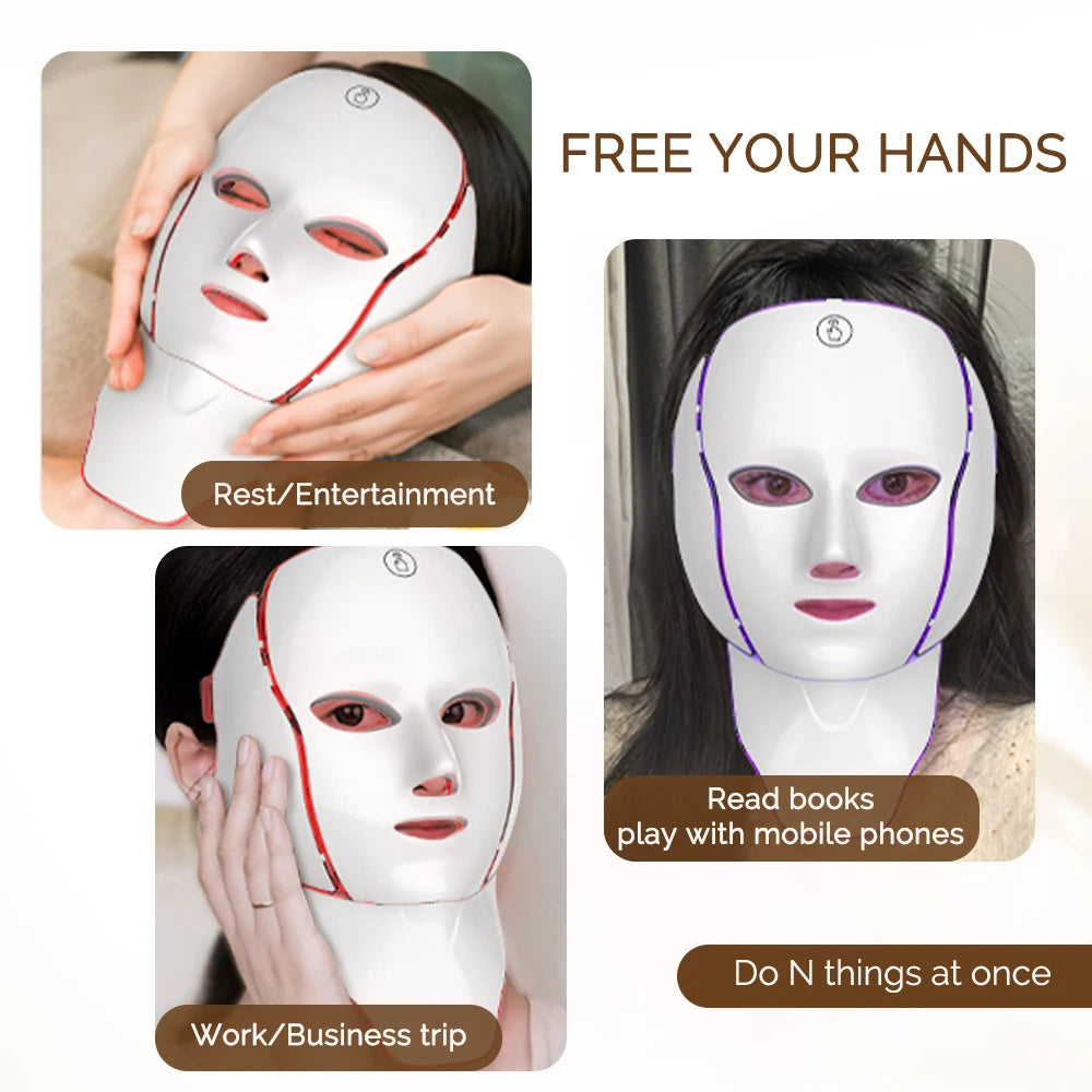 Masque LED visage 7 couleurs – Soin anti-âge