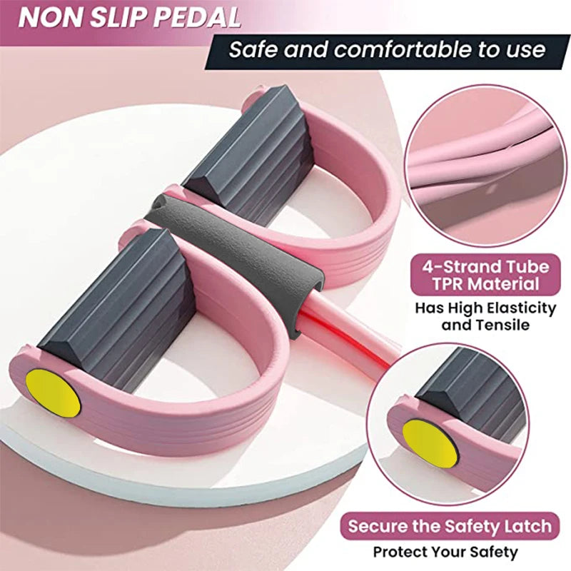 Corde élastique fitness – 4 tubes avec pédales