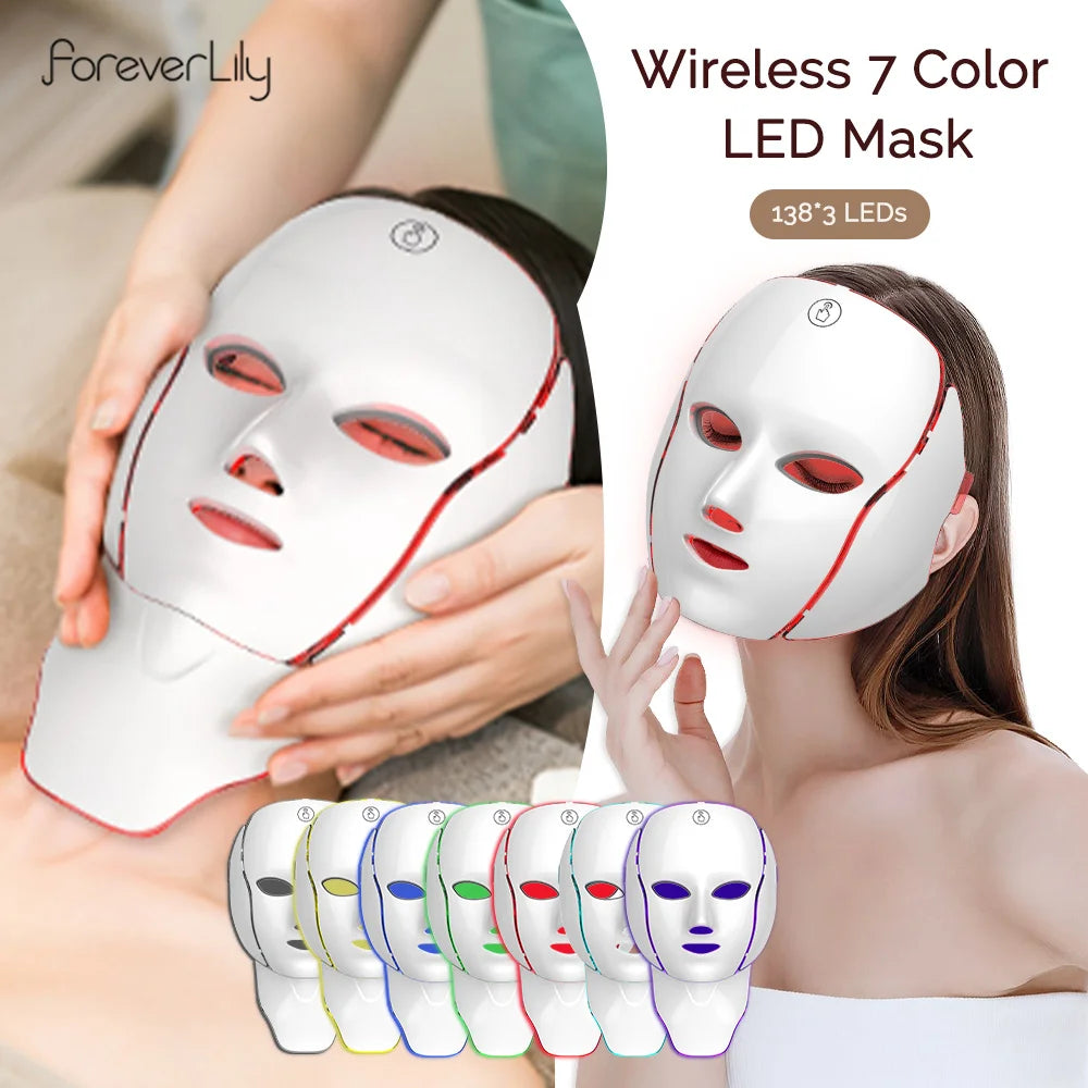 Masque LED visage 7 couleurs – Soin anti-âge