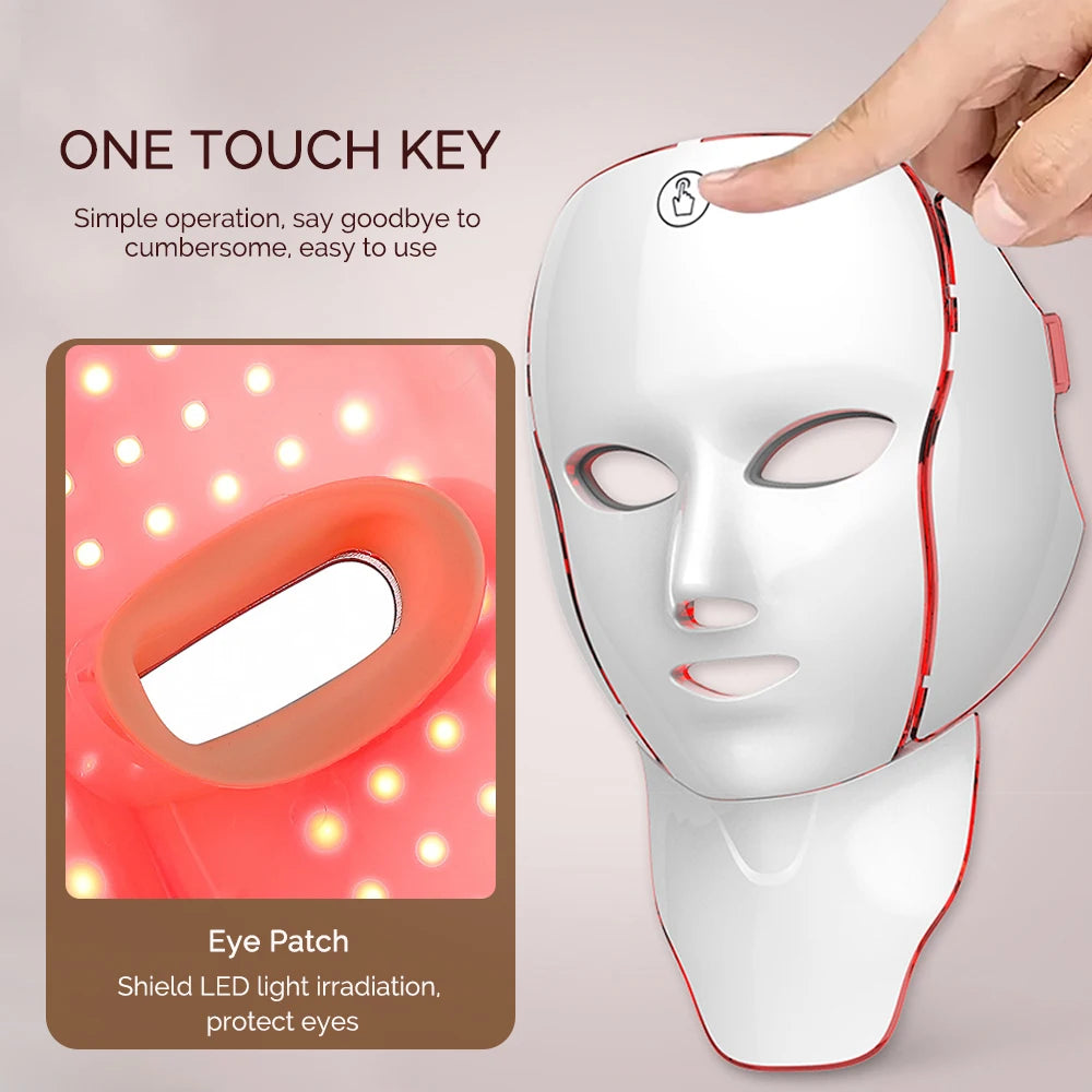 Masque LED visage 7 couleurs – Soin anti-âge