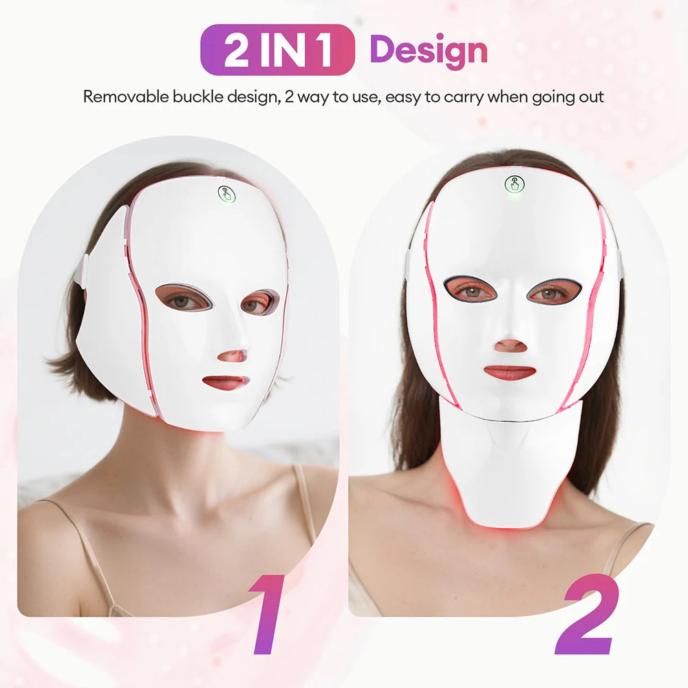 Masque LED visage 7 couleurs – Soin anti-âge