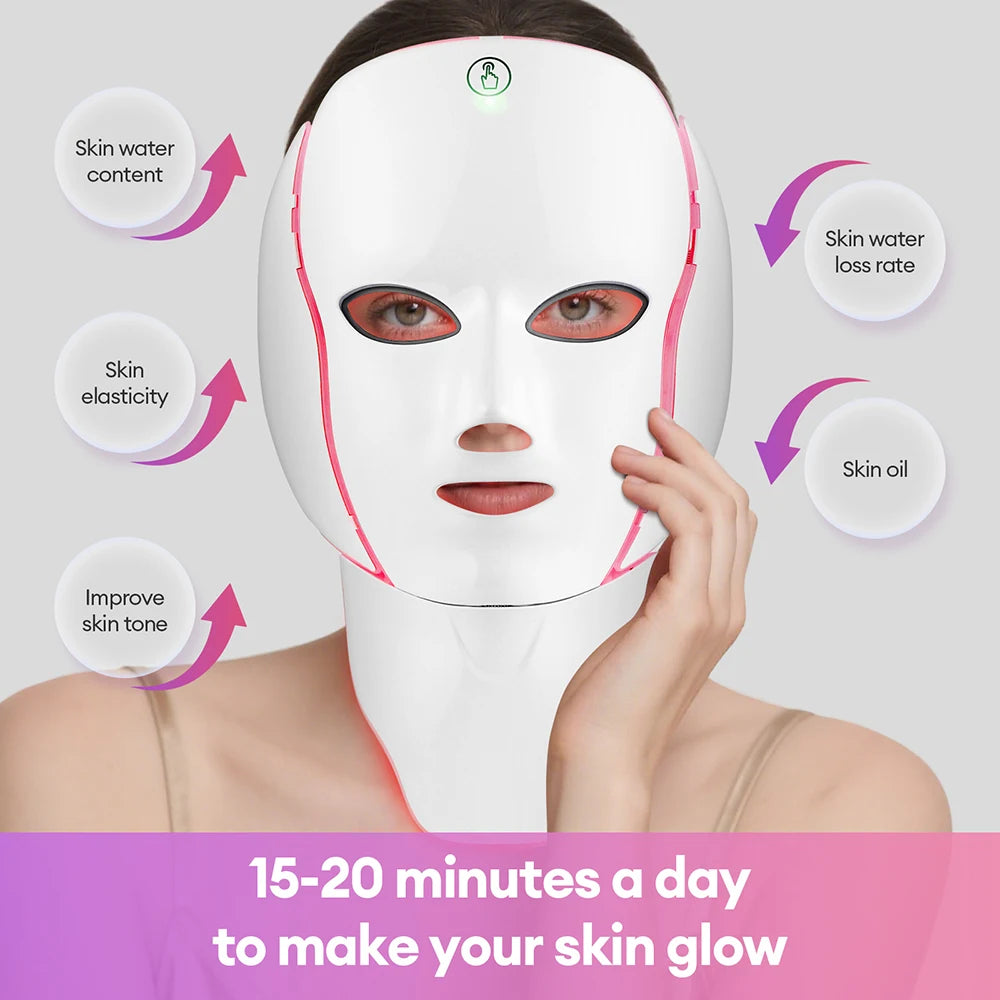 Masque LED visage 7 couleurs – Soin anti-âge