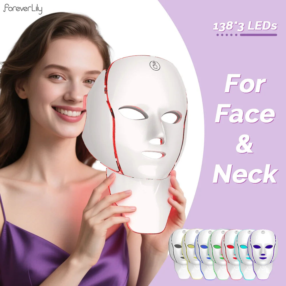 Masque LED visage 7 couleurs – Soin anti-âge